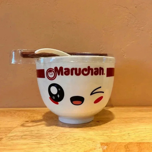 Maruchan Ramen Noodle Bundle With Ceramic Noodle Dish Chopsticks And Spoon - Picture 1 of 14